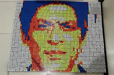 Grade 7 prodigy Nirav Singh of Billabong High International School crafts India’s largest Rubik’s cube mosaic of Shahrukh Khan